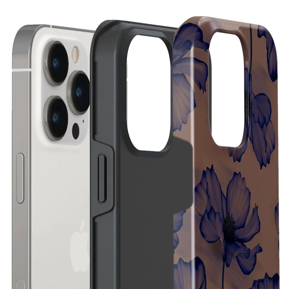 Ekskluzywne etui Burga Velvet Night Tough do iPhone 14 Pro, brązowo-granatowe
